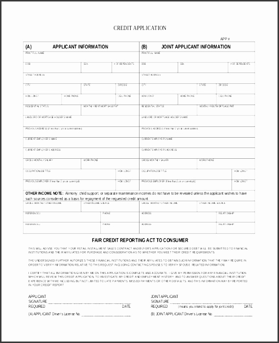 sample credit application form 10 free documents in pdf