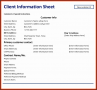 6 Client Information Sheet Templates