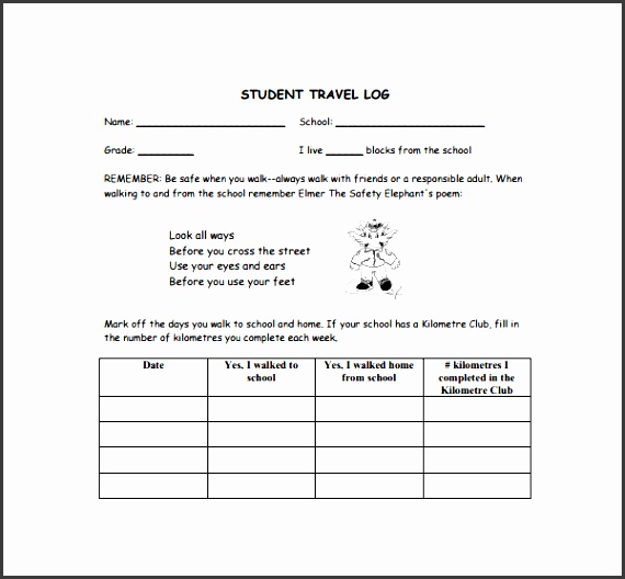 travel mileage log template printable pdf