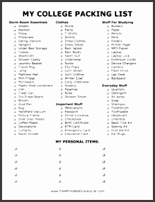 this college packing list is just the thing to a freshman ready for his or