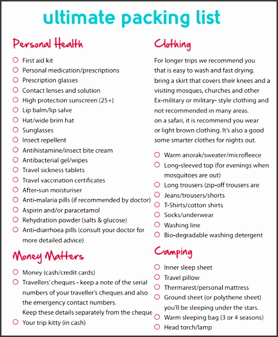 packing list template 2641