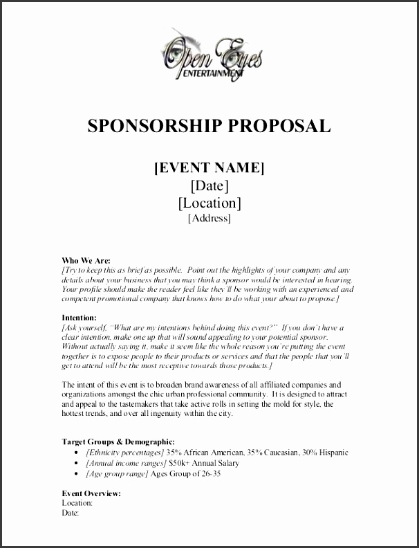 event proposal template free printable word templates
