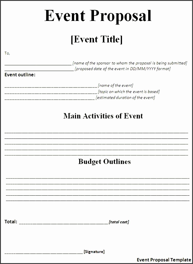 bad event proposal template 4