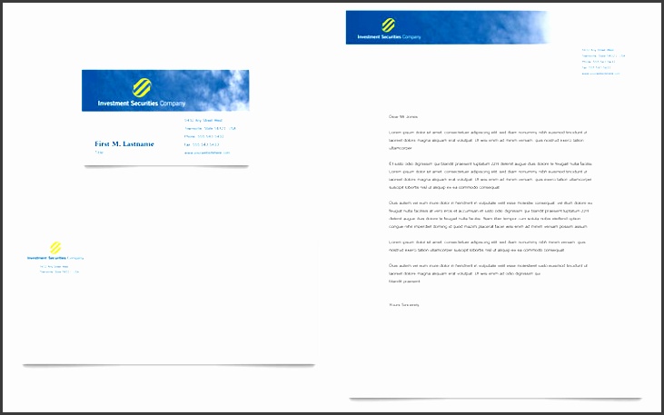 investment securities pany business card letterhead template word publisher