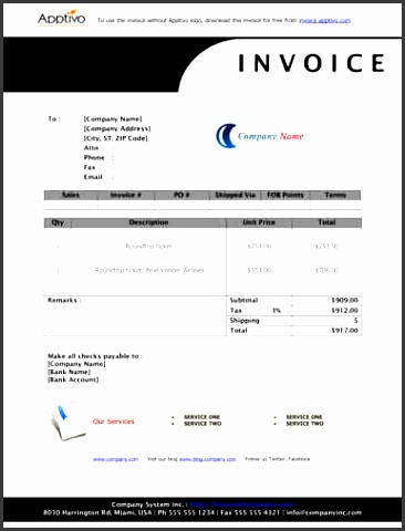 black header simple invoice template