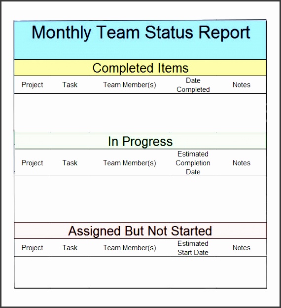 replacethis monthly team status report template design