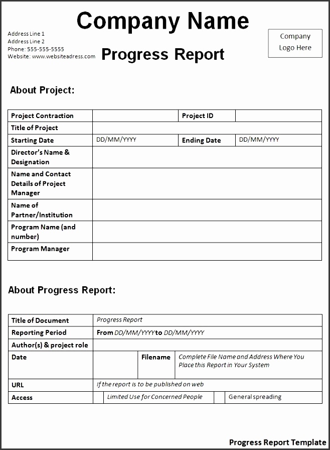 progress report template fit 693 2c934