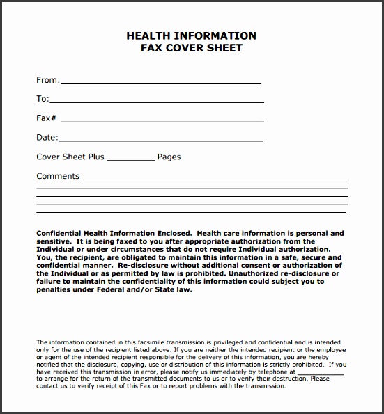 confidential fax cover sheet template