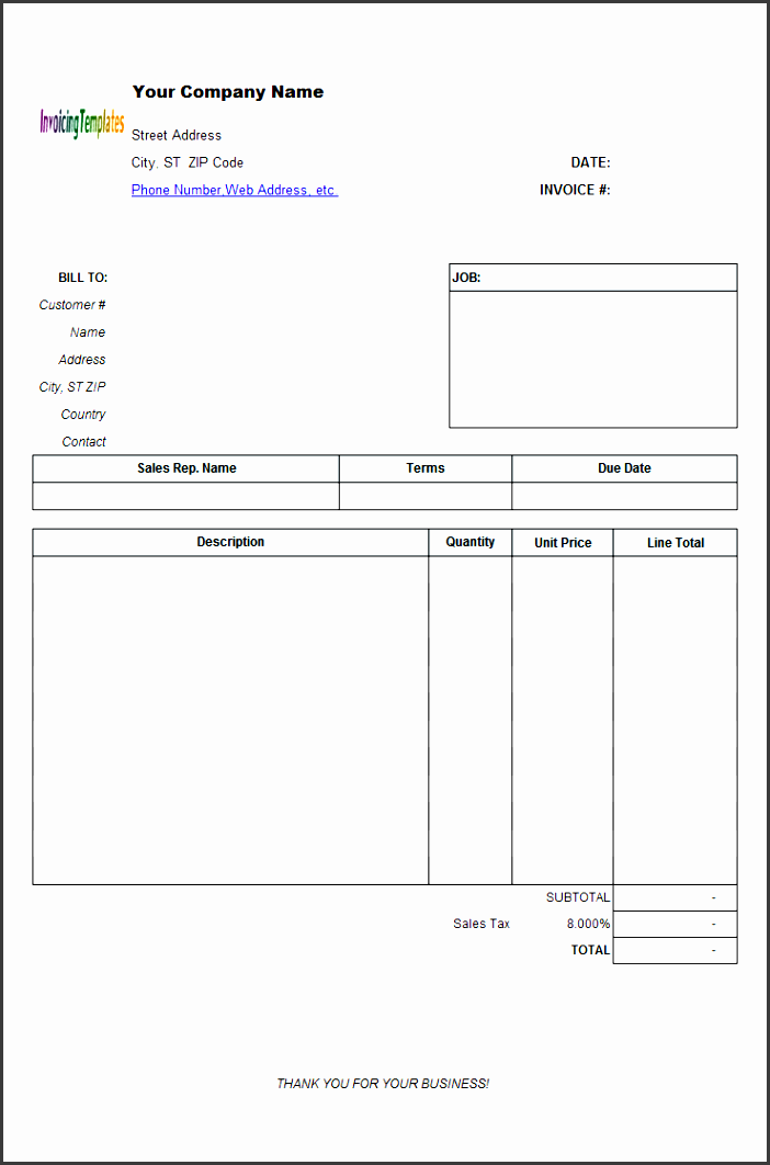 contractor invoice template sample free for contractor