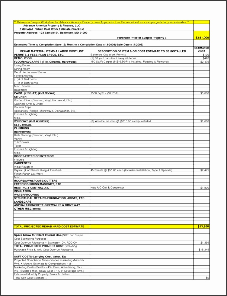 contractor estimate template excel and template shop estimate template vosvetenet excel itinerary sample