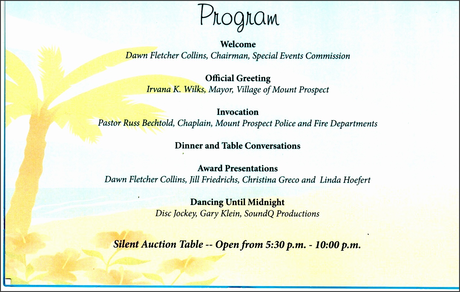 banquet program template