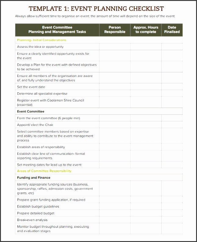 event checklist template word excel pdf documents