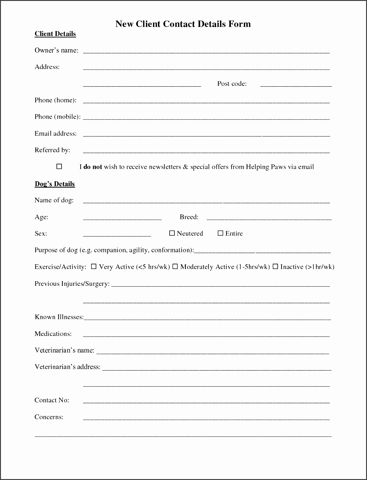 client information form form templates as a pany or business organization you can use this form template and collect your client s information