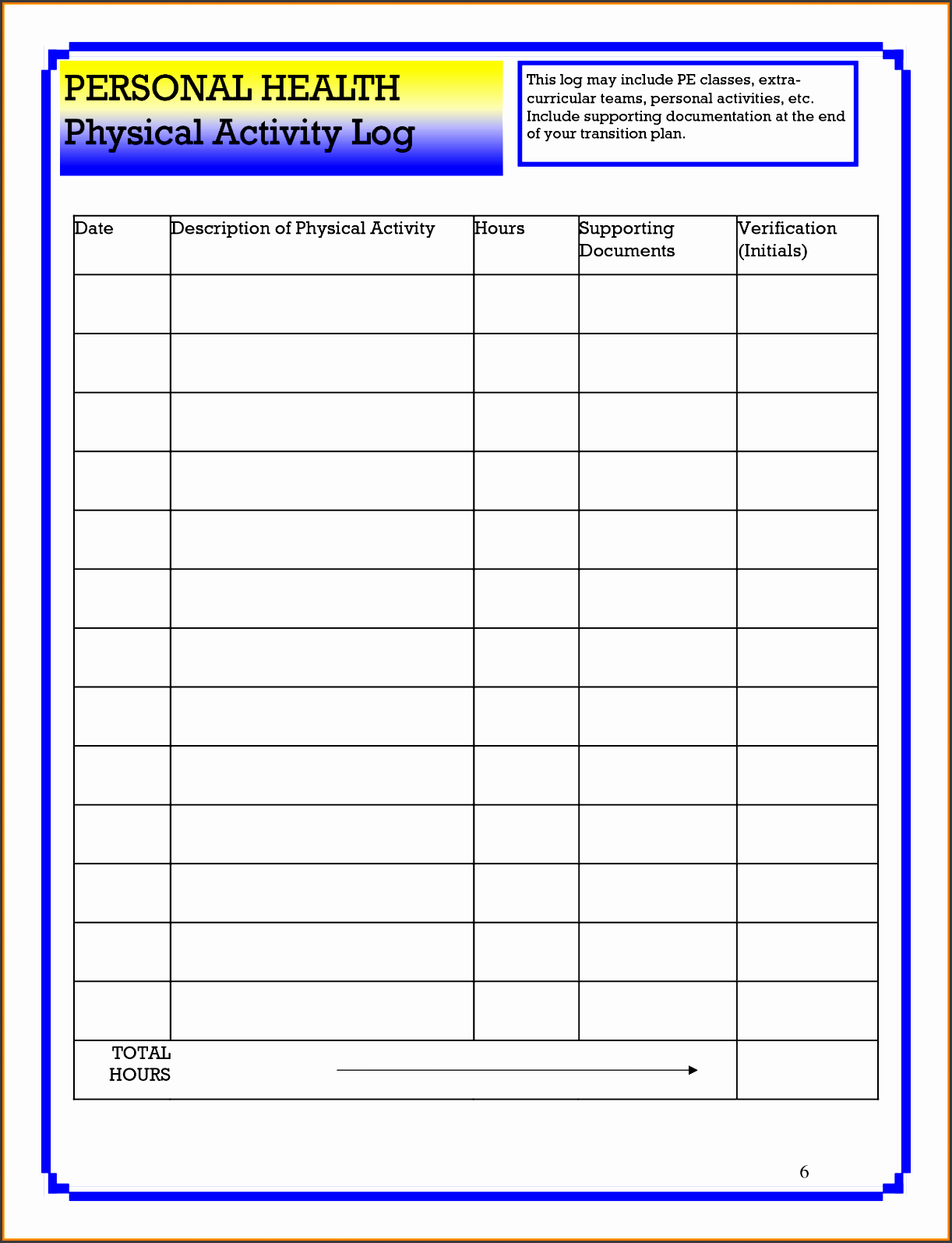 daily activity log sheet template