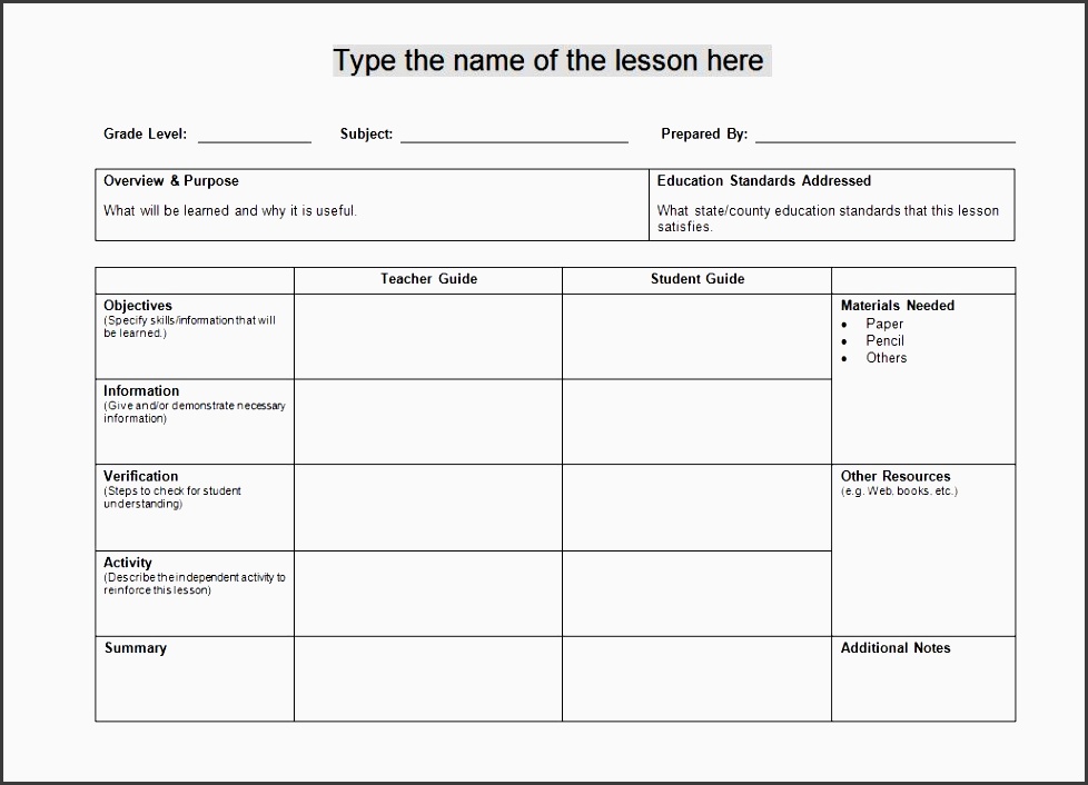 word lesson plan