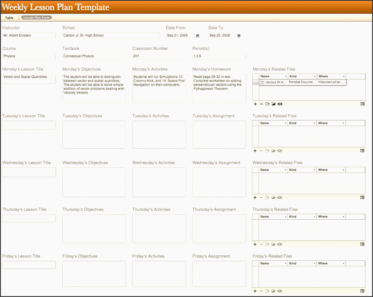 daily lesson plan template 4