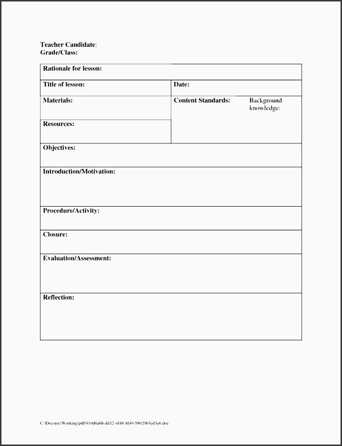 printable blank lesson plans form for counselors blank lesson plan template