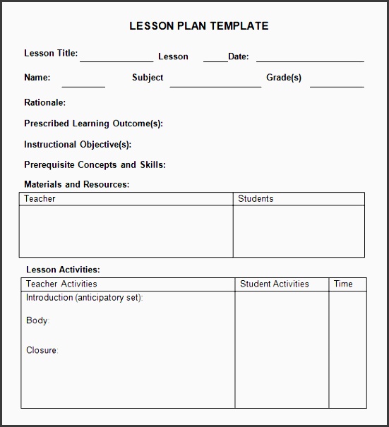 sample weekly lesson plan 8 documents in word excel pdf