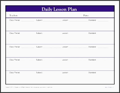daily muti class lesson plan template with period secondary