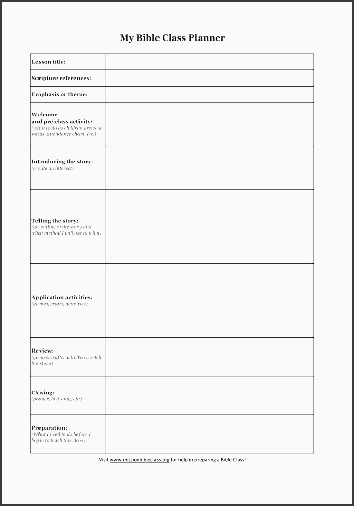 blank lesson plan