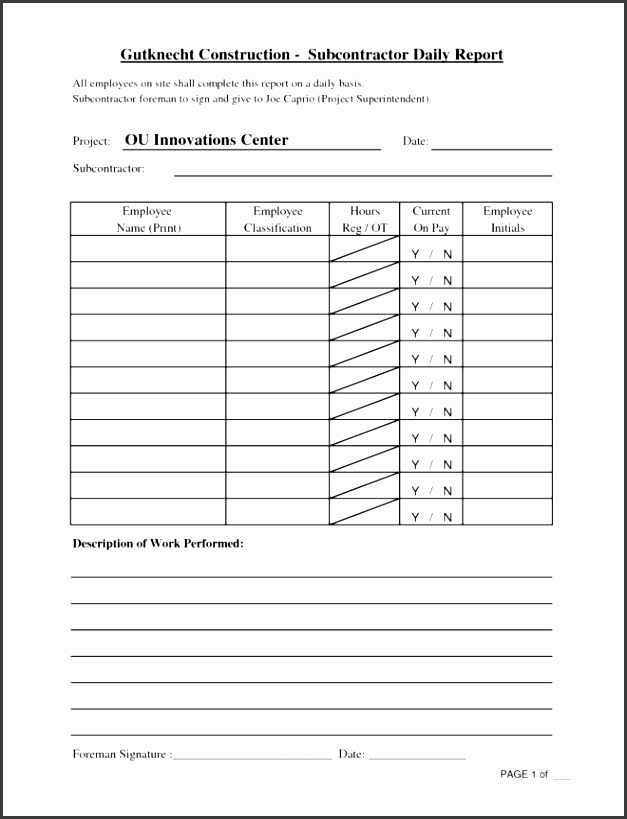 daily work report template free 18 daily report template free