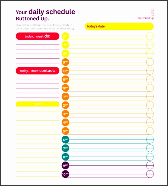 printable your daily schedule pdf format