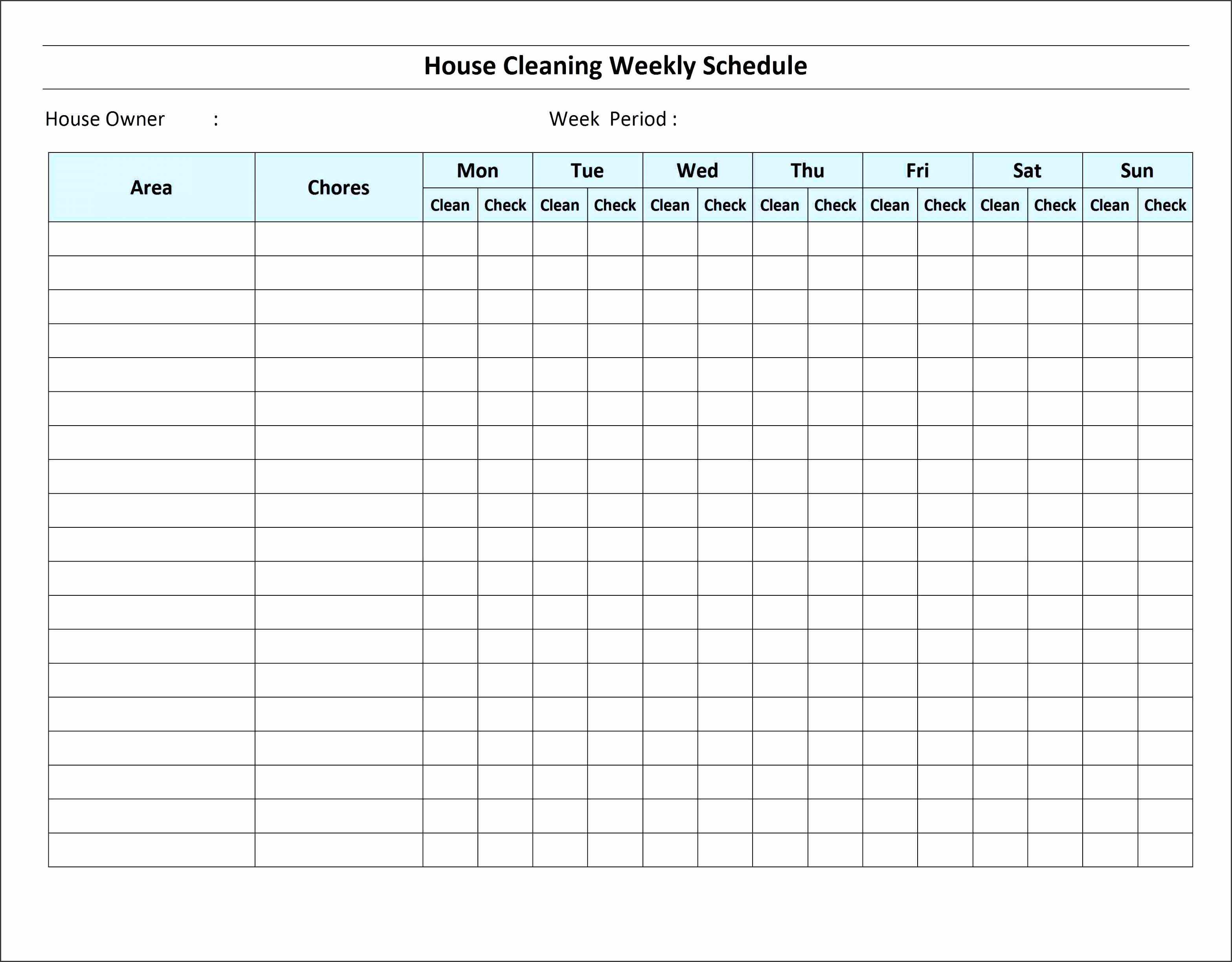 cleaning schedule template house cleaning schedule template for word