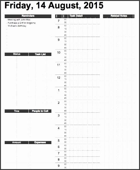 printable daily schedule template word