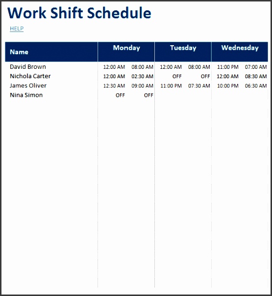 daily planner excel templates