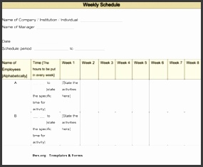 weekly schedule template