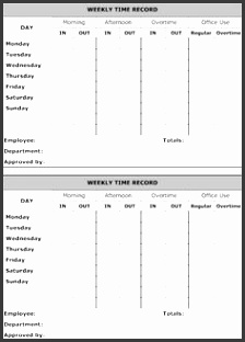 create timesheet examples like this template called weekly time record that you can easily edit and customize in minutes