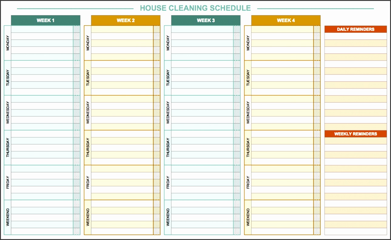 free daily schedule templates for excel smartsheet eaeqa daily house cleaning template