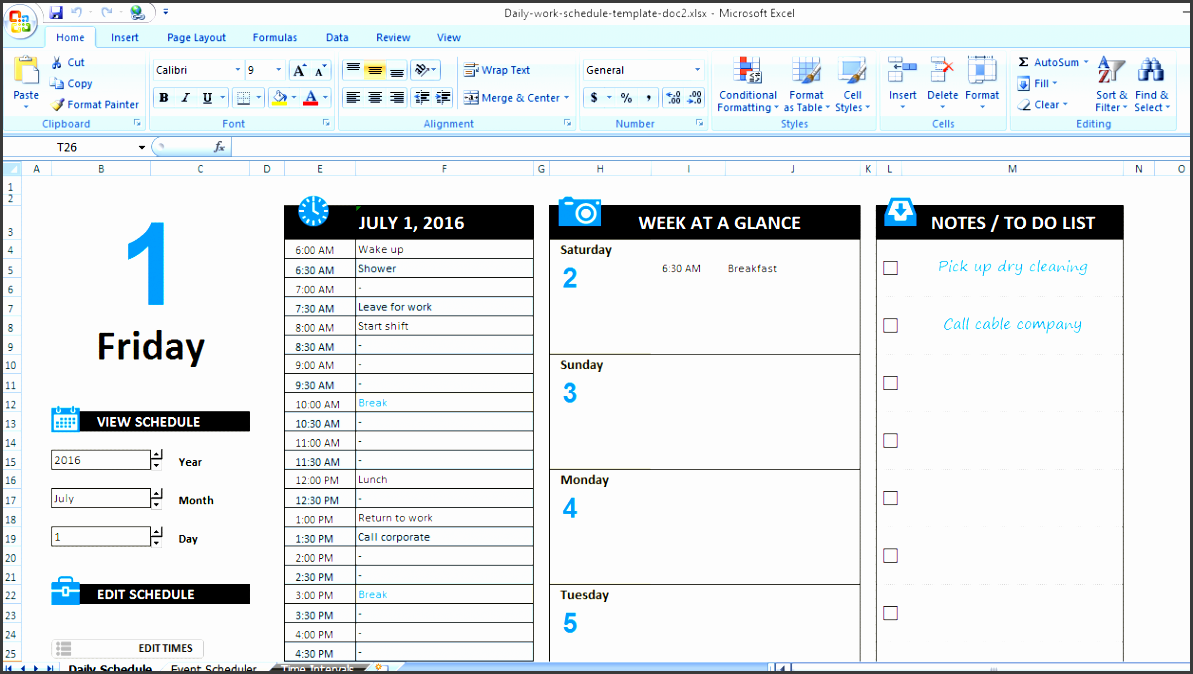 daily work schedule template free word excel format eKla6 daily worksheet schedule image