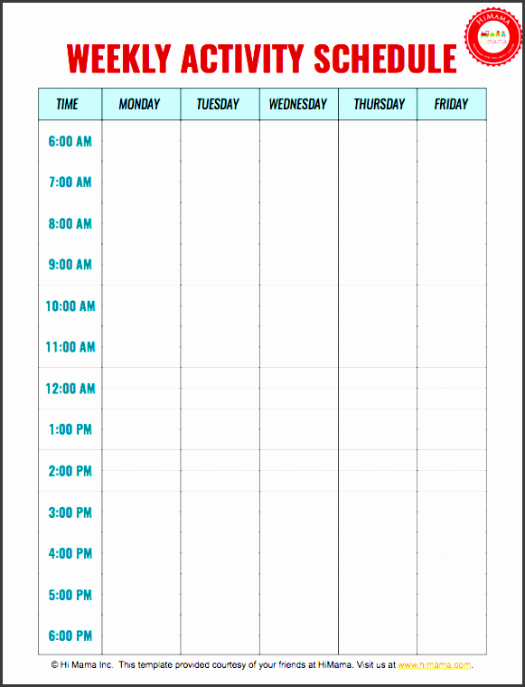 work schedule template weekly schedule all form templates work tiawu daycare weekly schedule template 5 day