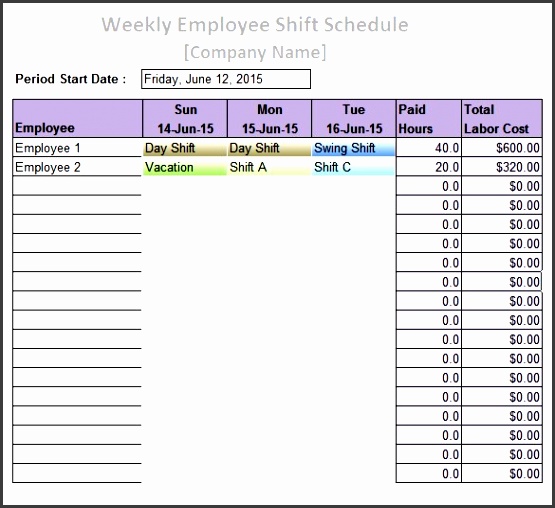 employee work schedule sample daily work schedule image 7