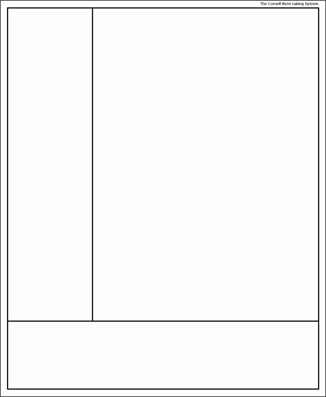 cornell note taking system template template for penultimate note template