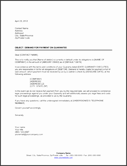 demand payment letter