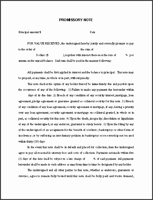 promissory note template fit 519 2c671