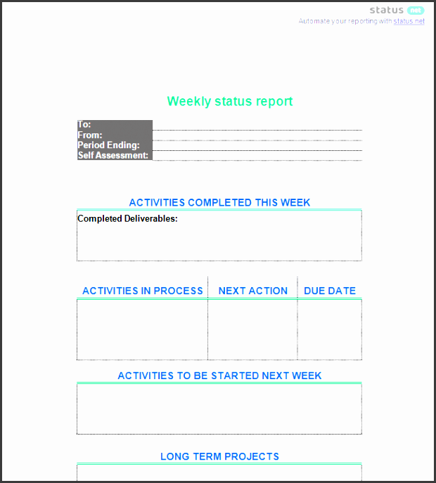 2 really simple department status report templates free