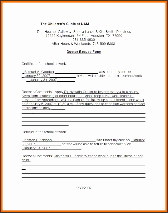 doctor note template doctor note template word doctor note template