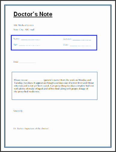 sample doctor notes template