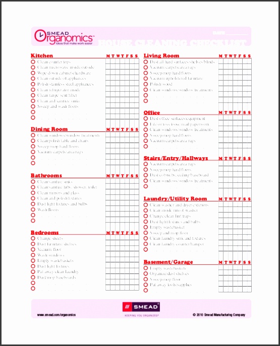 printable house cleaning checklist free pdf format