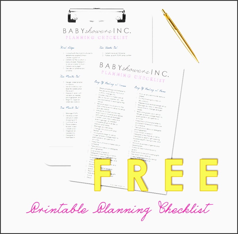 free printable baby shower planning checklist
