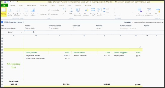 baby shower planner template for excel 2013 2