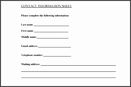 information template
