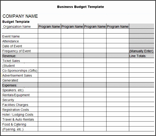 sample business bud template