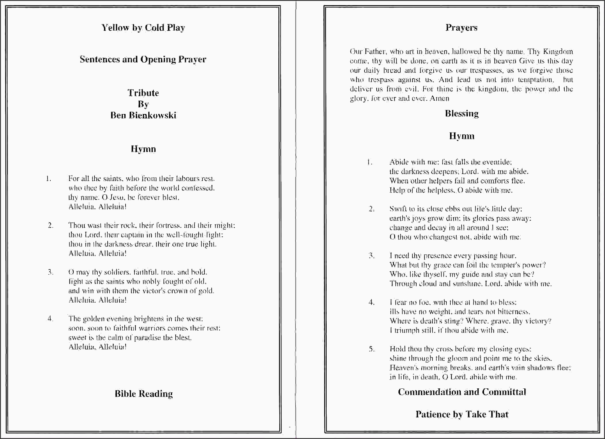funeral order of service template mum20order20of20service202