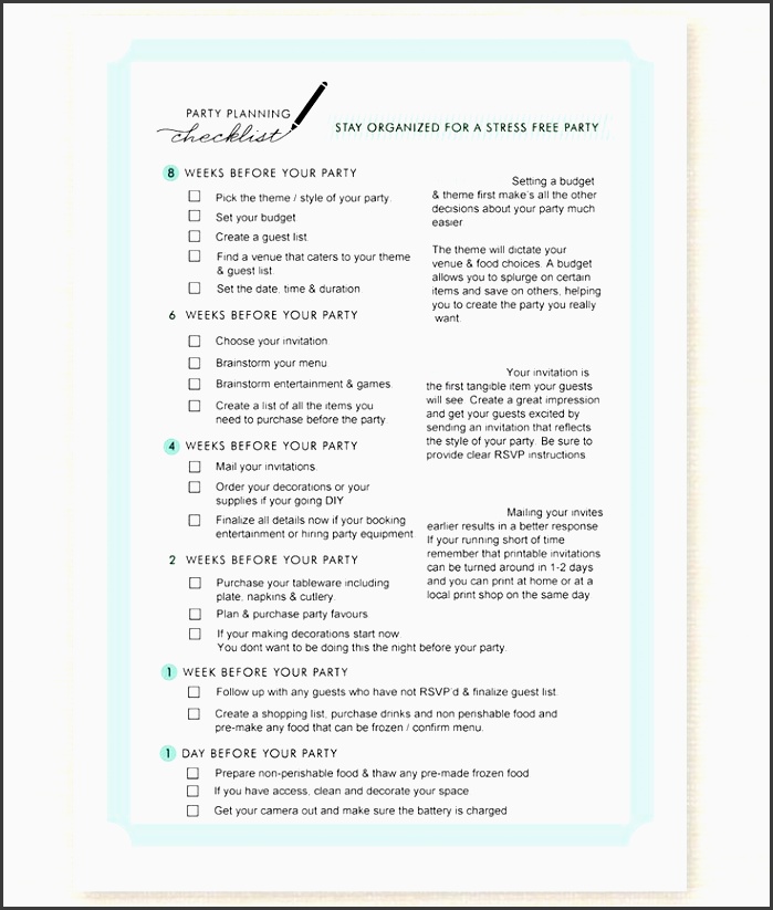 11 free printable party planner checklists tip junkie