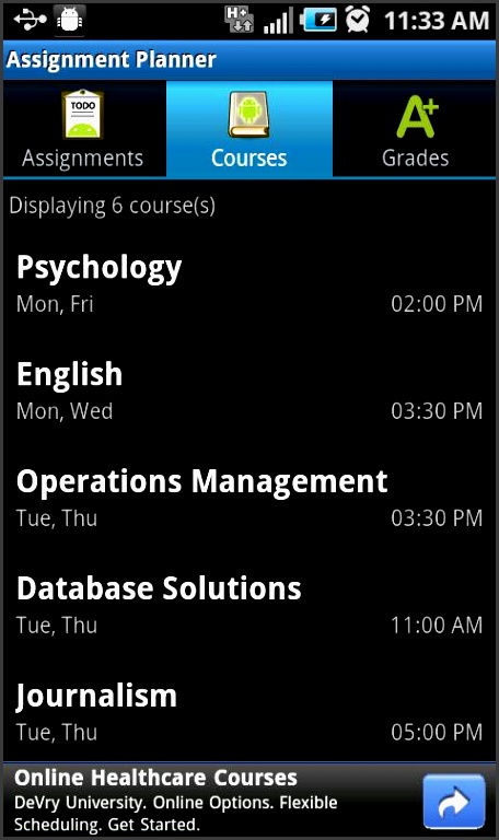 assignment planner free screenshot