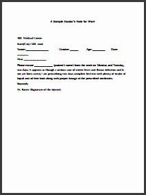 doctors note for work template create edit fill and print